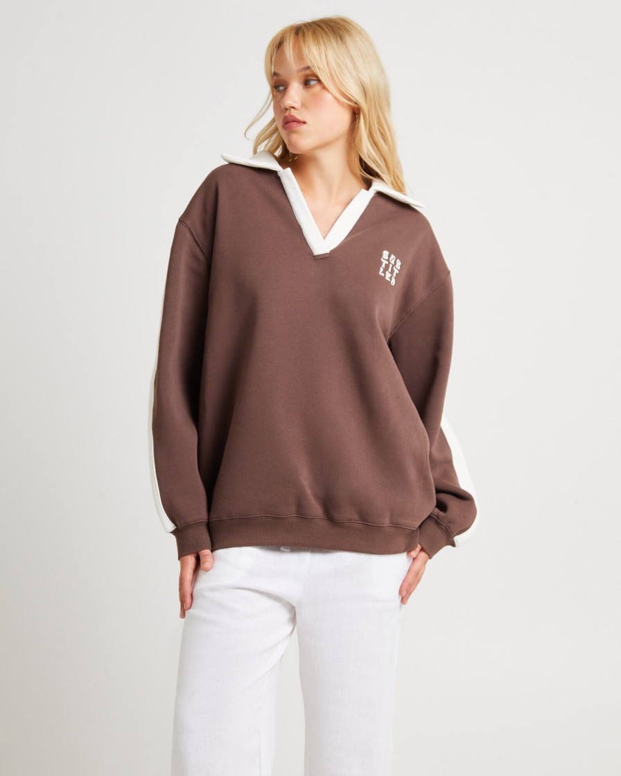 Online SUBTITLED Polo Panel Fleece Jumper