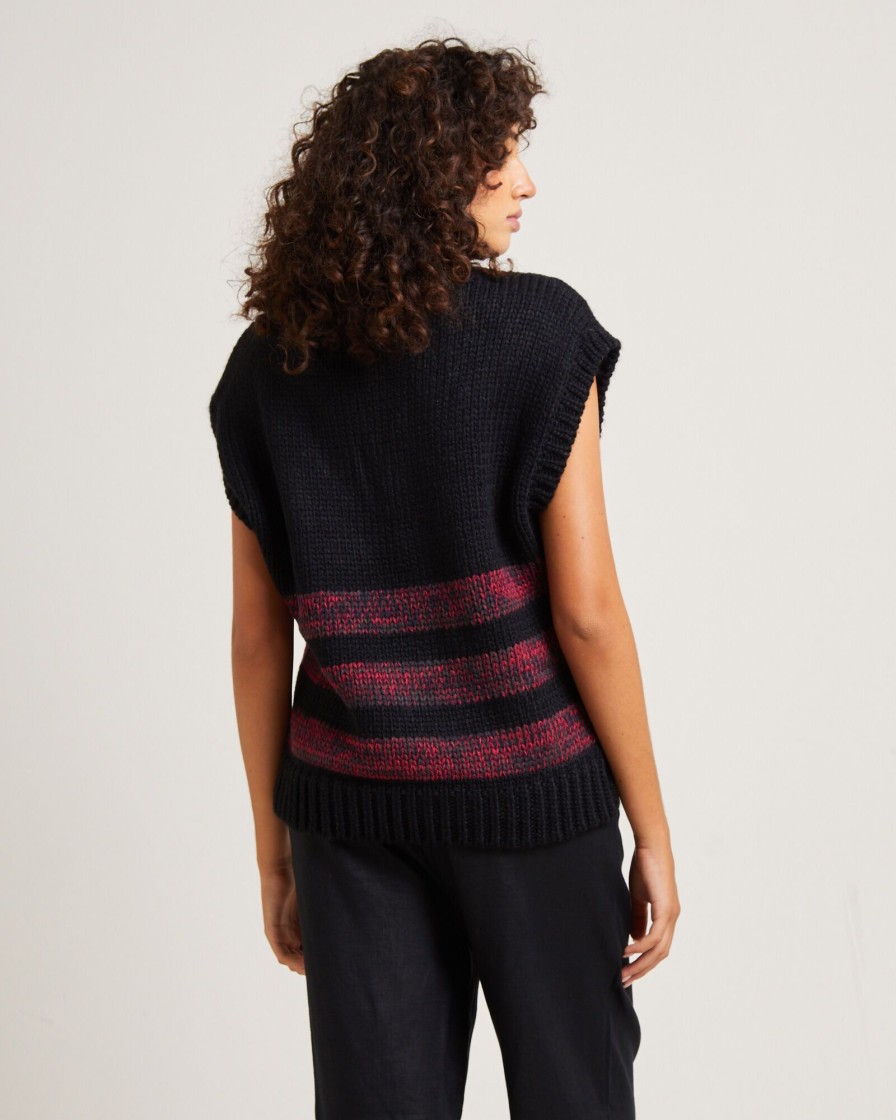 Clearance INSIGHT Hockney Stripe Knit Vest Black