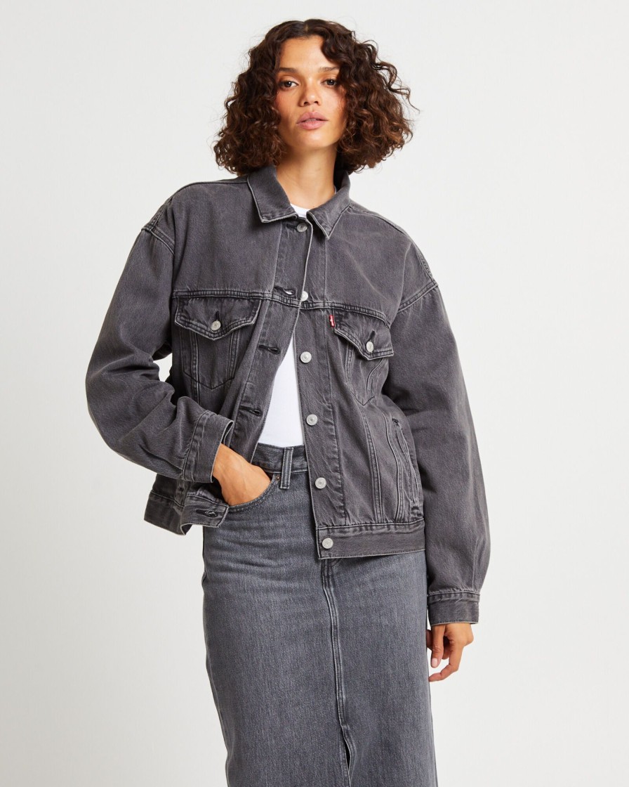 Clearance LEVIS 90S Denim Trucker Jacket Black