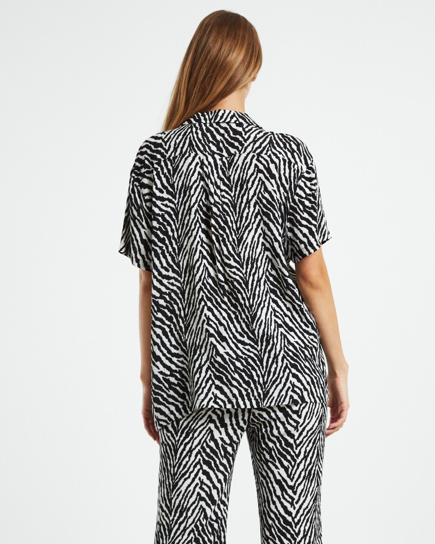 Hot CHARLIE HOLIDAY Lola Short Sleeve Zebra Black