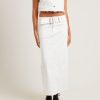 Clearance INSIGHT Billy Denim Maxi Skirt Vintage White