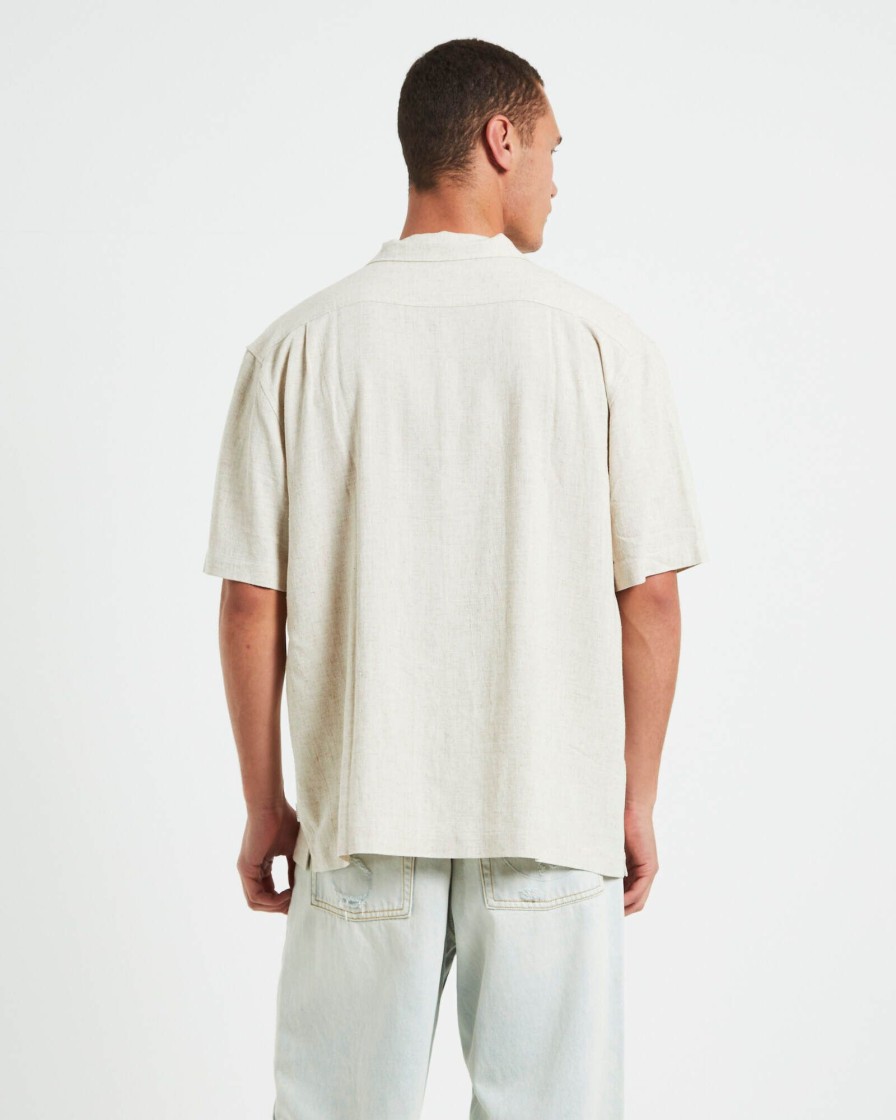 Online ARVUST Harrison Linen Short Sleeve Resort Shirt In Natural