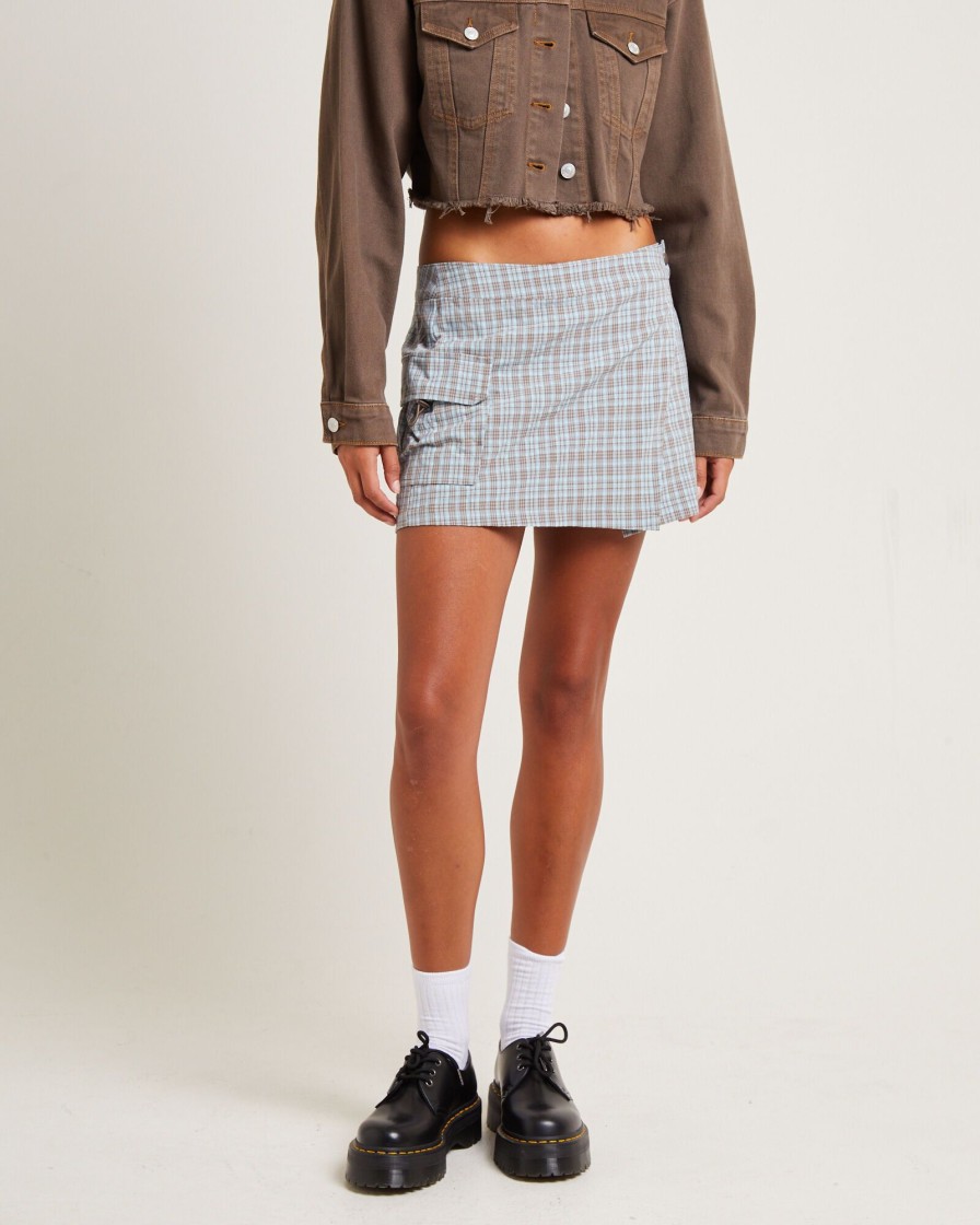 Wholesale INSIGHT Remi Check Cargo Mini Skirt