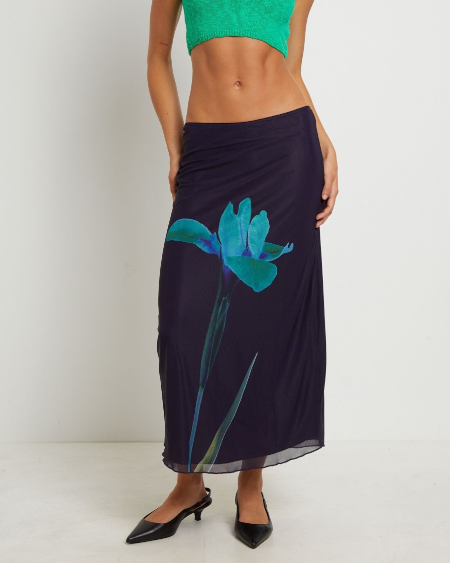 Hot MOTEL ROCKS Lassie Maxi Skirt In Navy