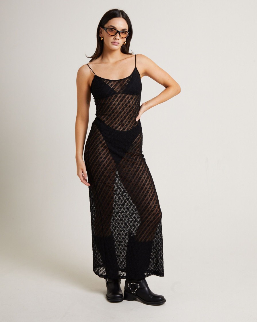 Online ALICE IN THE EVE Zayla Daisy Lace Maxi Dress In Black