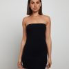 New GENERAL PANTS CO. BASICS Luxe Knitted Bandeau Mini Dress In Black