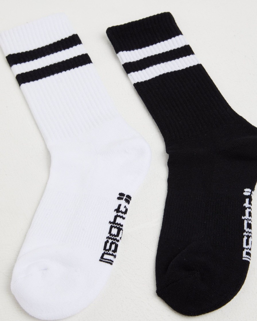 New INSIGHT Core Stripe Crew Socks 2 Pack White/Black