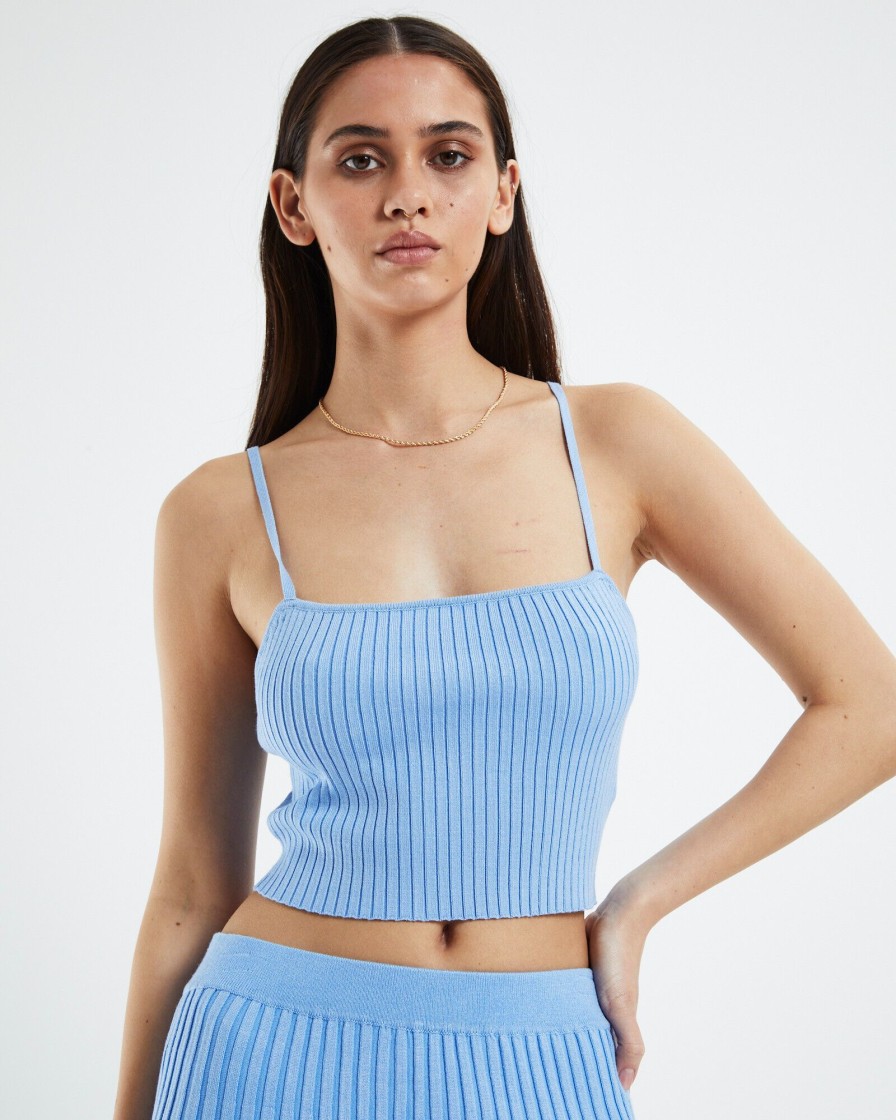 Online SUBTITLED Charlotte Knit Cami Blue