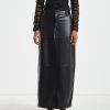 Clearance ALICE IN THE EVE Millie Leather Look Maxi Cargo Skirt Black