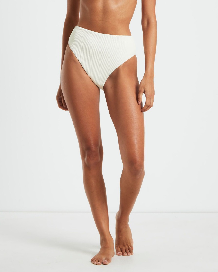 Best SUBTITLED Rib High Waisted Bottoms In Almond