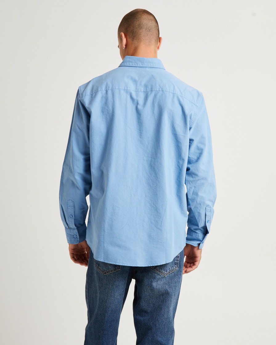 Best LEVIS Authentic Button Down Long Sleeve Shirt Allure Blue