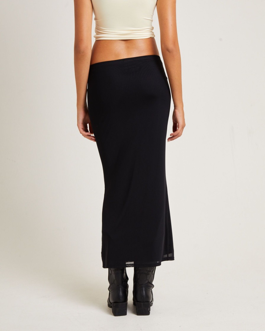 Wholesale INSIGHT Marley Mesh Midi Skirt Black