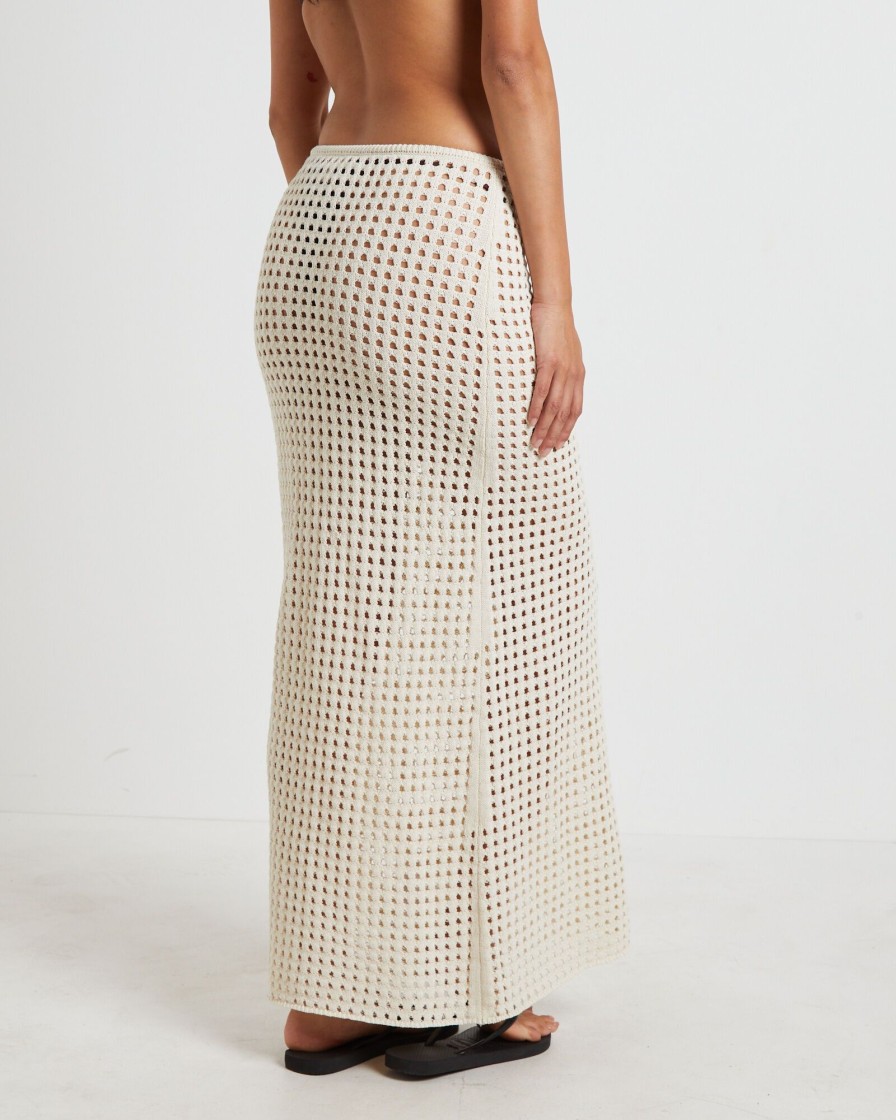 Online SUBTITLED Iris Crochet Maxi Skirt In Warm White