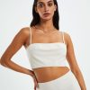 Clearance SUBTITLED Delilah Linen Bandeau Top Oat Marle