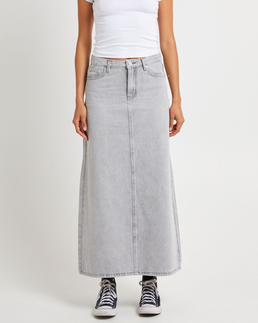 New INSIGHT Nala Maxi Denim Skirt Pebble