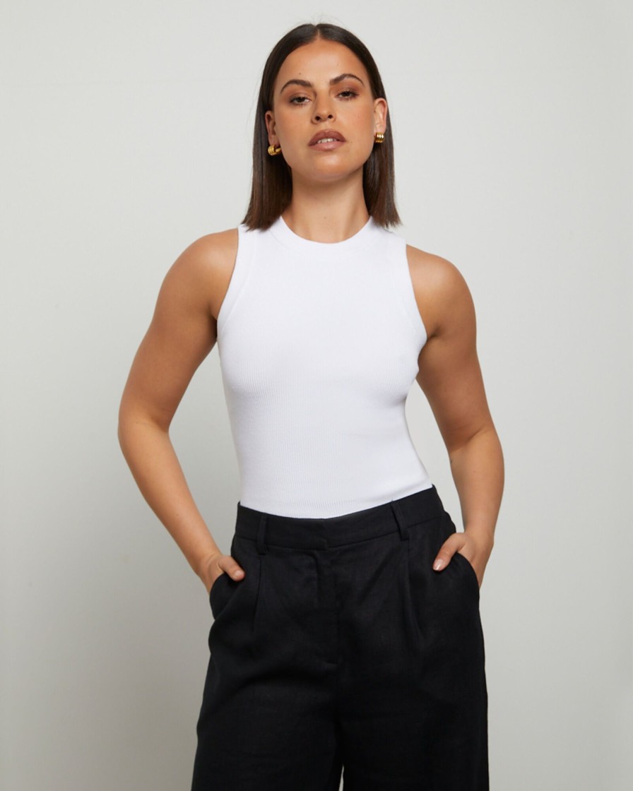 Best GENERAL PANTS CO. BASICS Luxe Knitted Tank Top In White