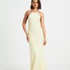 Clearance SUBTITLED Mimi Knit Tie Back Midi Dress In Butter Yellow