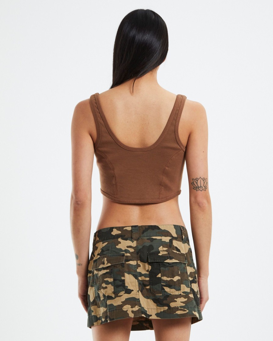 Online X GIRL Lady Tank Top Brown