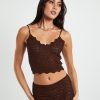 Clearance ALICE IN THE EVE Eleanora Lace Knit Cami Dark Chocolate Brown