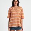 Clearance BDG URBAN OUTFITTERS Bdg Nolan Bowling Shirt Stripe Orange