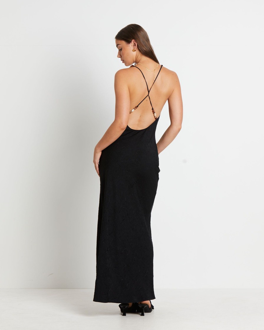 Best STUDIO Siren Backless Maxi Dress In Black