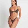 New INSIGHT Tahnee Lurex Underwire Bikini Set In Chocolate Brown