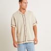 Clearance ARVUST Knit Bowling Short Sleeve Shirt In Natural