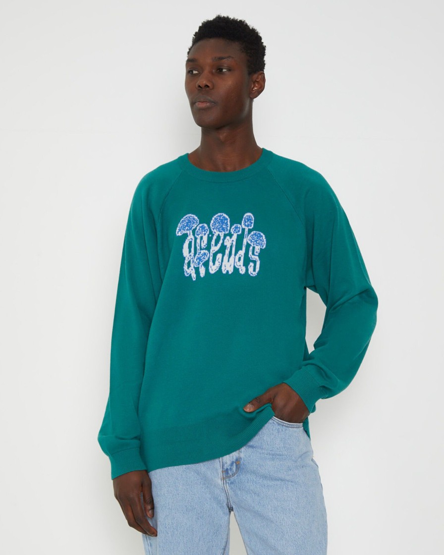 Best AFENDS Psychedelic Raglan Long Sleeve Knit In Emerald Green