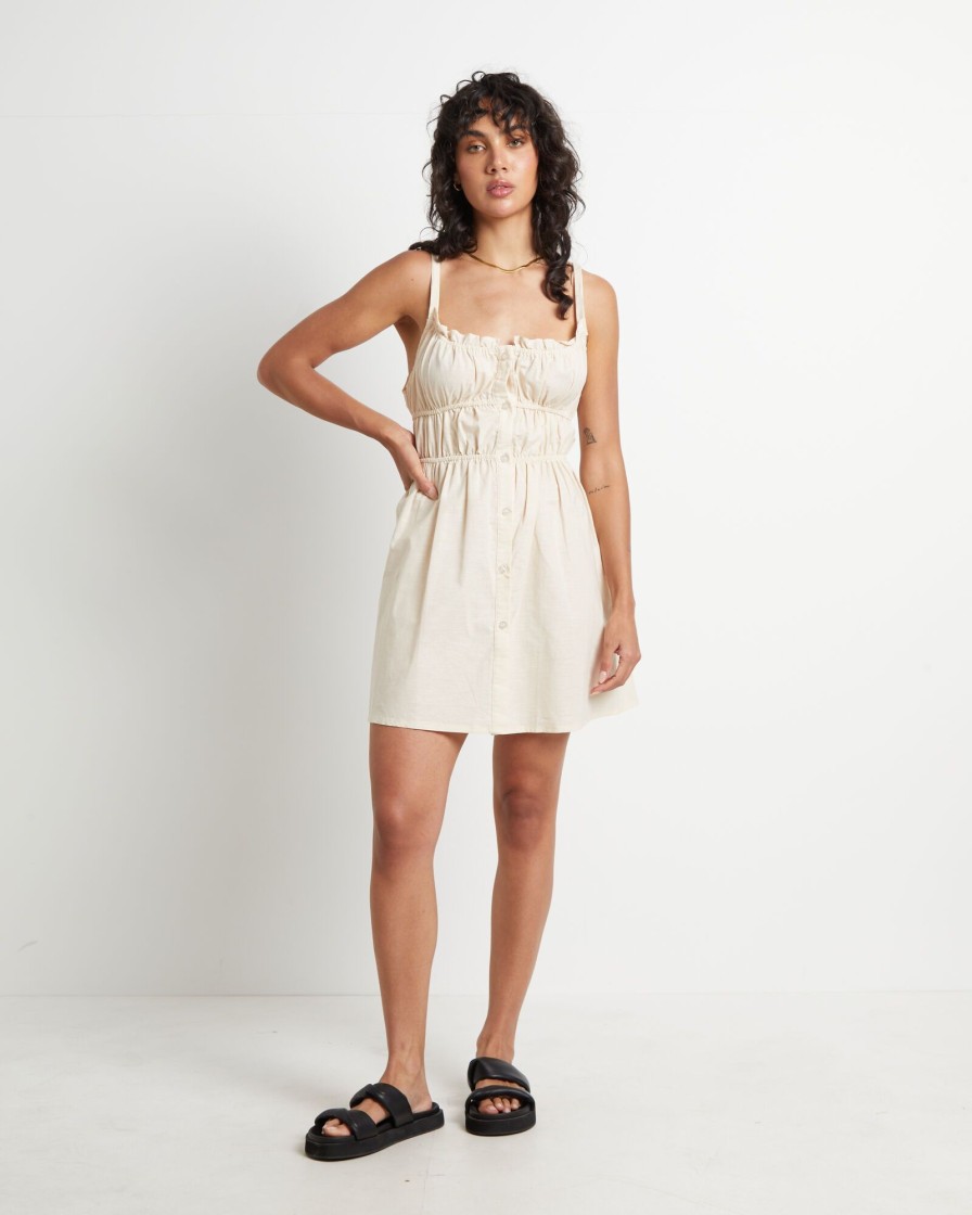 Online SNDYS Isabella Mini Dress In Beige