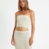 Hot SUBTITLED Paige Boucle Knit Bandeau Top Cream