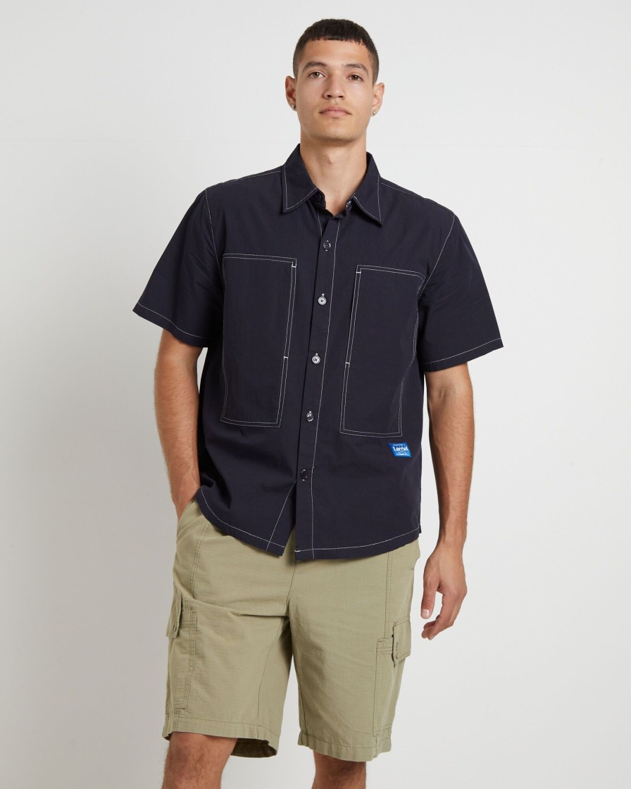 Best LARRIET Cliff Short Sleeve Shirt In Navy