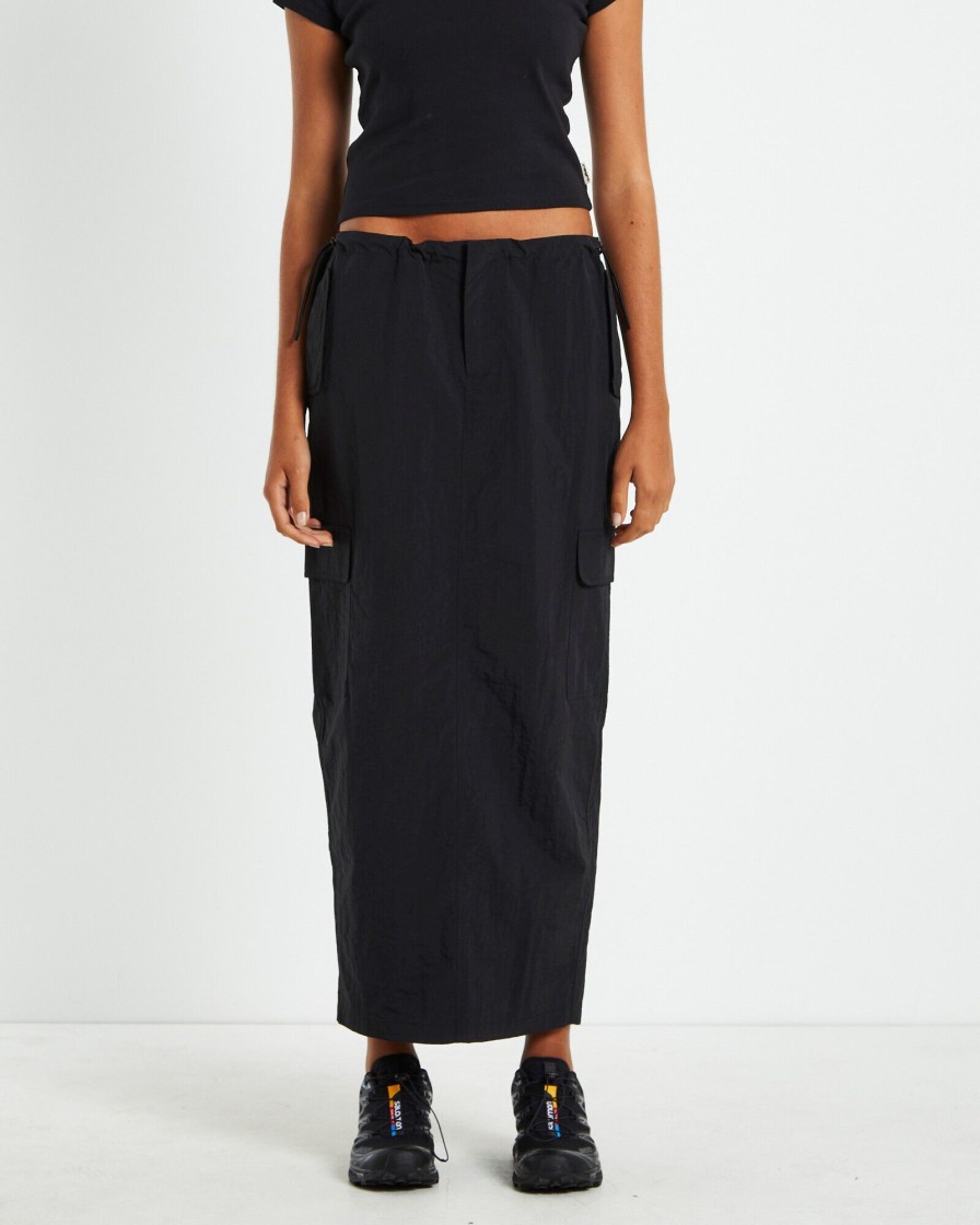 Best INSIGHT Ruby Multi Pocket Cargo Maxi Skirt Black