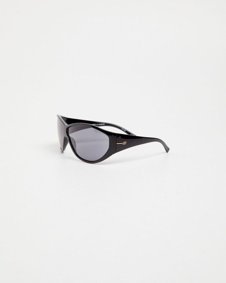 Hot LE SPECS Polarity Sunglasses Black/Smoke