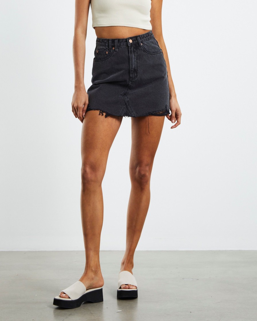 Hot INSIGHT Darby Decon Denim Skirt After Dark Black