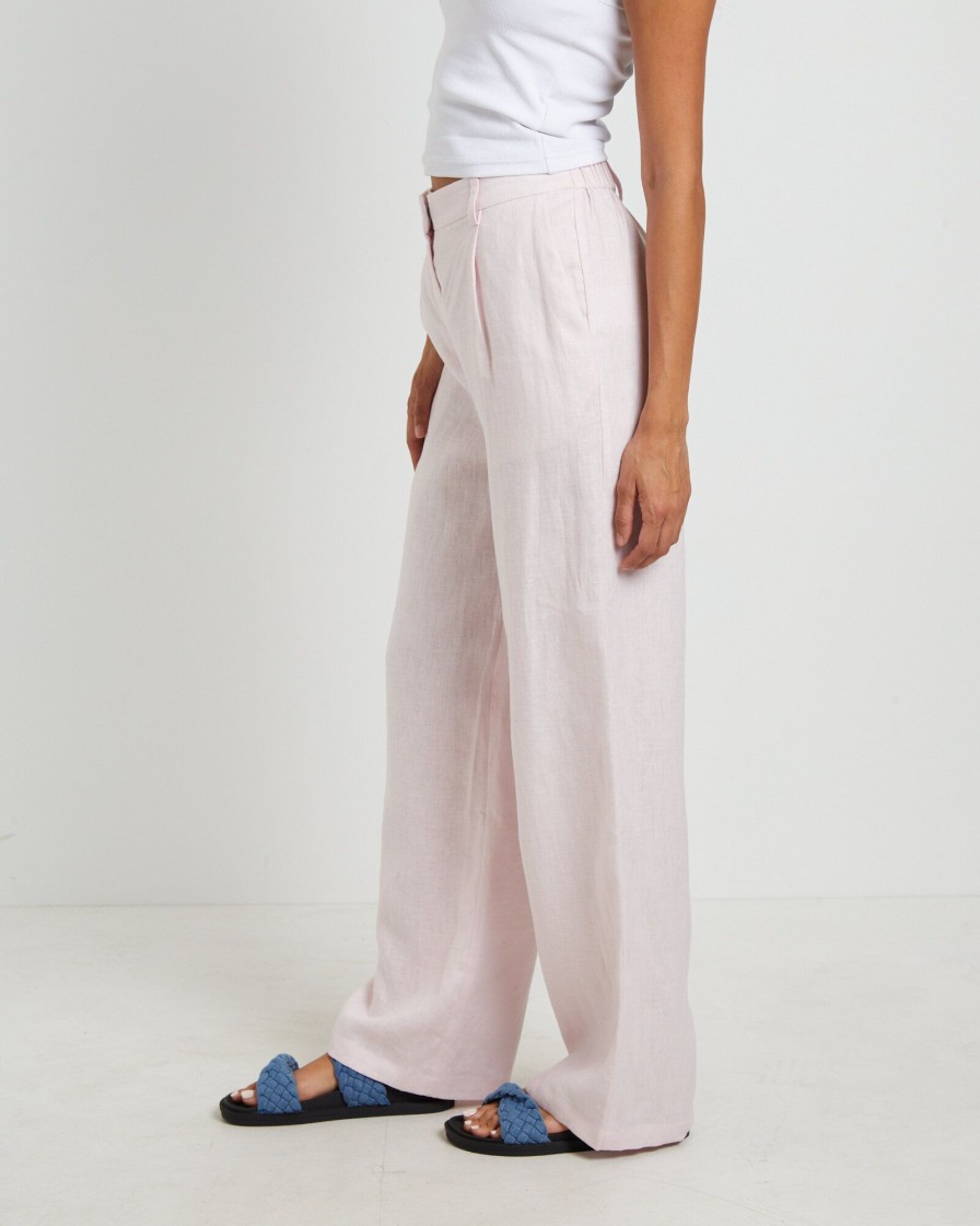 New SUBTITLED Jemimah Linen Trousers In Fairy Floss