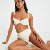 Clearance SUBTITLED Rib Cut Out Underwire Bikini Top In Almond White