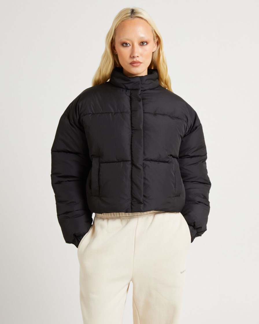 Hot SUBTITLED Casey Cropped Puffer Jacket Black