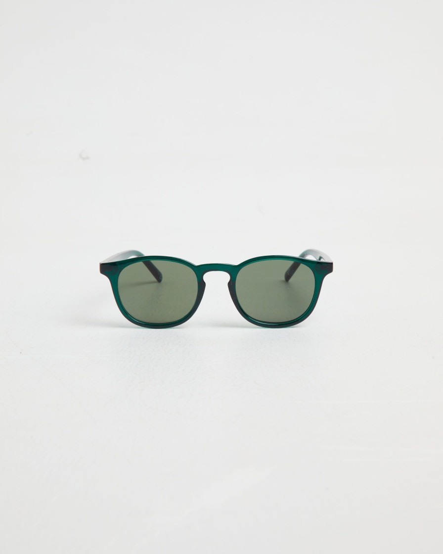 New LE SPECS Club Royale Sunglasses In Bottle Green/ Khaki Mono