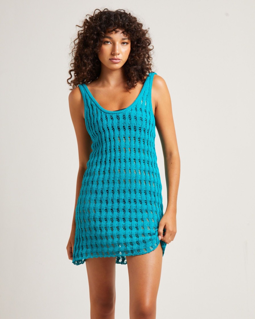 New FLEUR BY BLANCA STUDIO Kendall Mini Dress In Turquoise