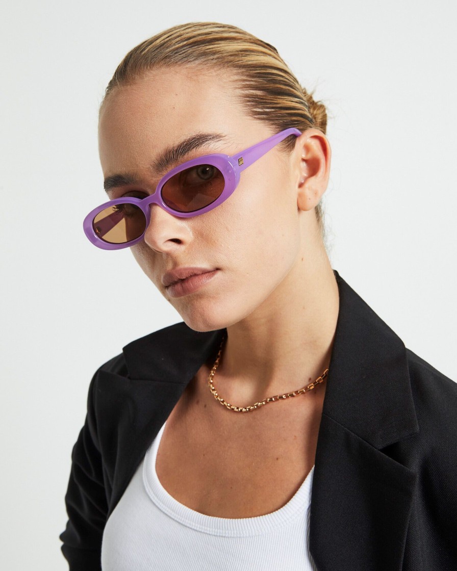 Wholesale LE SPECS Outta Love Milky Digital Sunglasses Lavender/Light Brown Mono