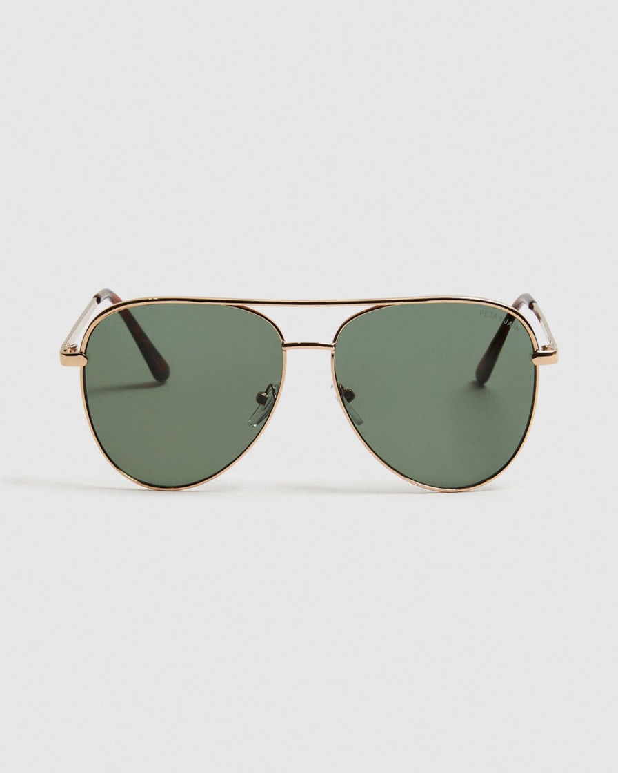 Wholesale PETA AND JAIN Lisbeth Sunglasses Gold/Green