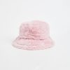 Clearance INSIGHT Fuzzy Bucket Hat Pink