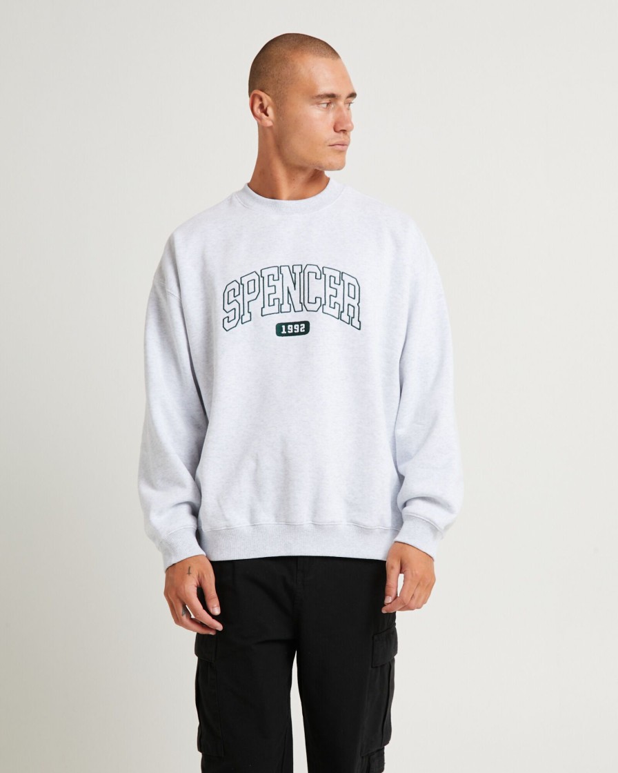 Clearance SPENCER PROJECT Seattle Crew Jumper Frost Marle Grey