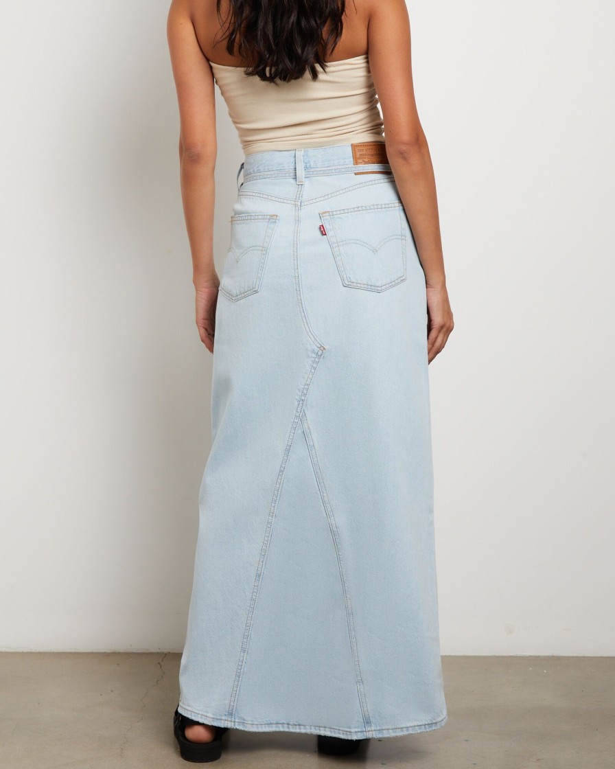 Best LEVIS Iconic Long Denim Belt Skirt In So Called Pants Blue