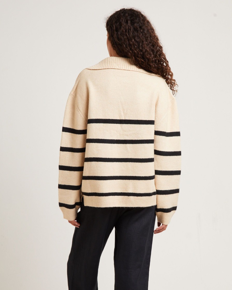 New SUBTITLED Avari Knit Lounge Polo Jumper Oat