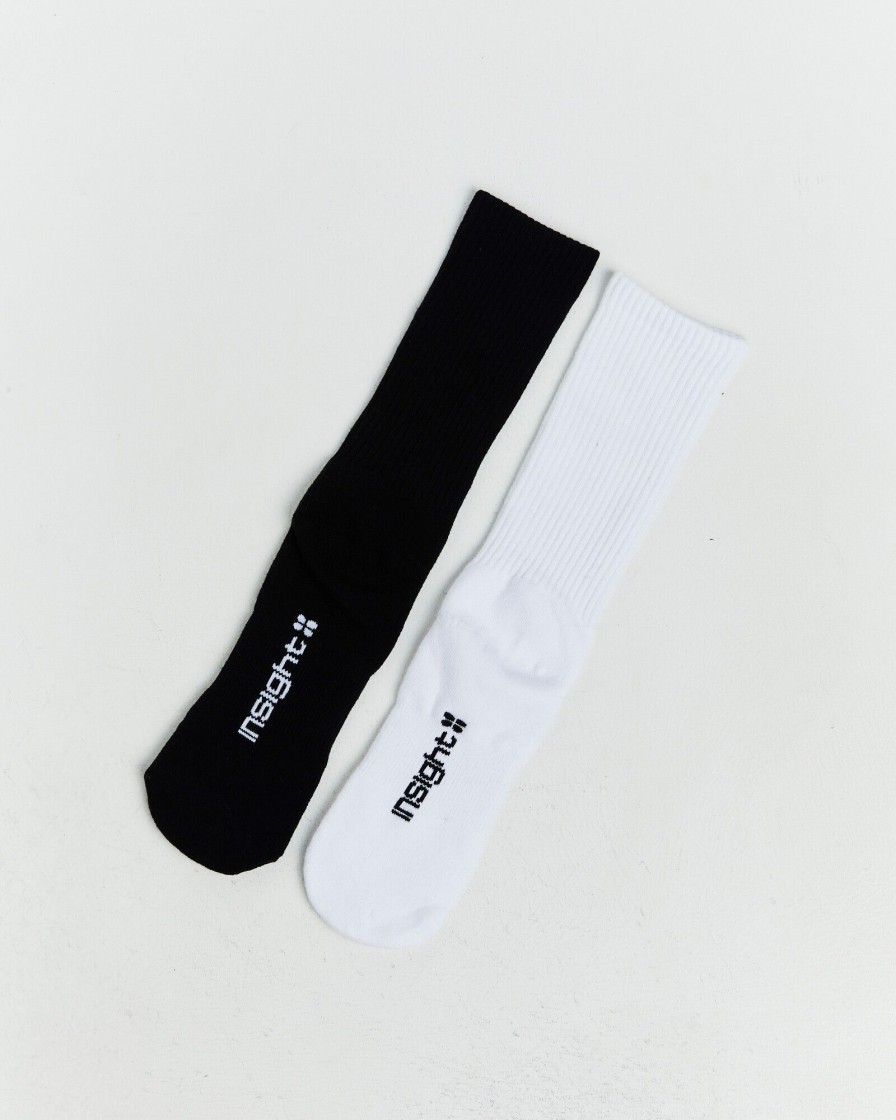 Best INSIGHT Core Crew Socks 2 Pack White/Black