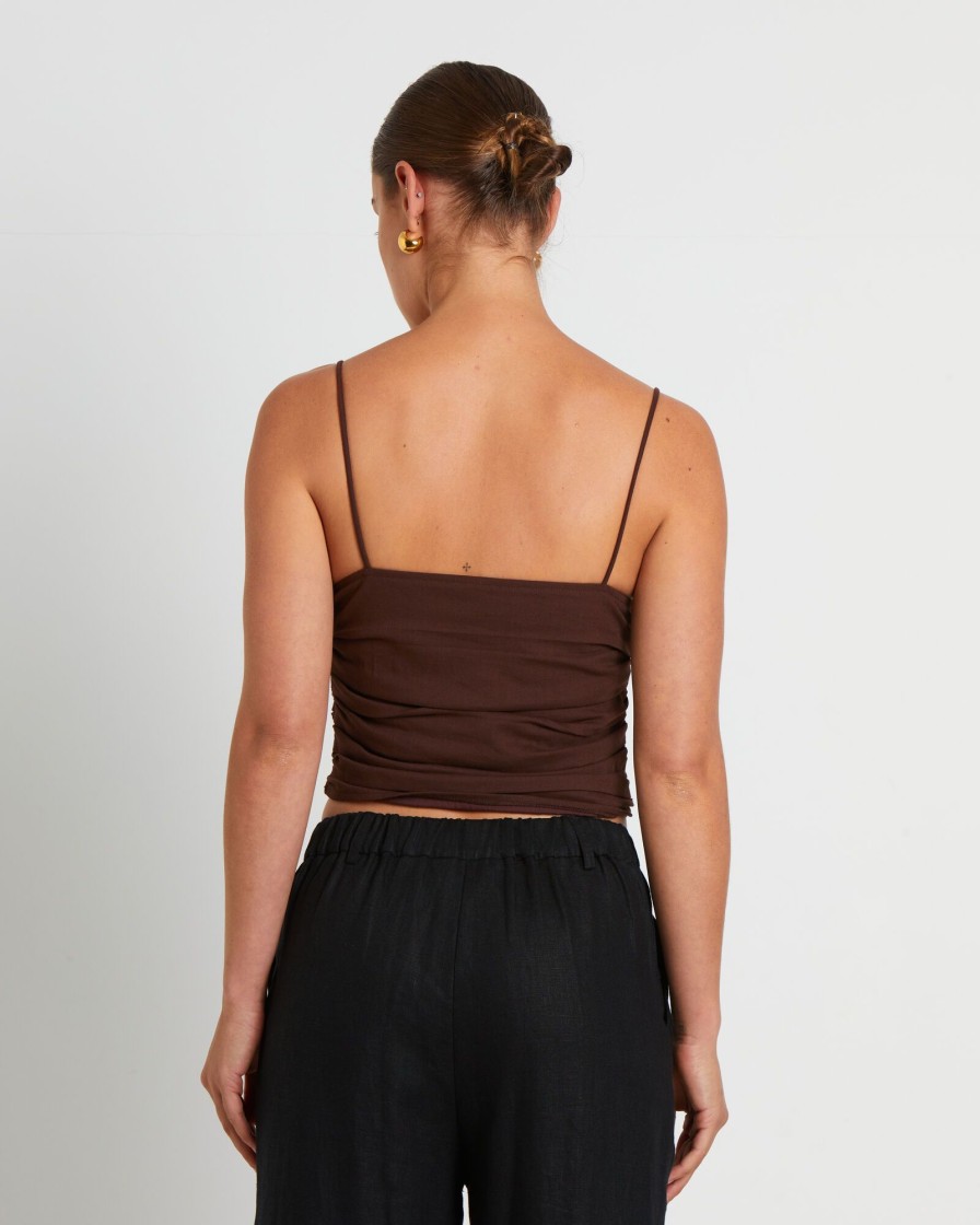 Online SUBTITLED Norah Gather Cami In Coffee Brown