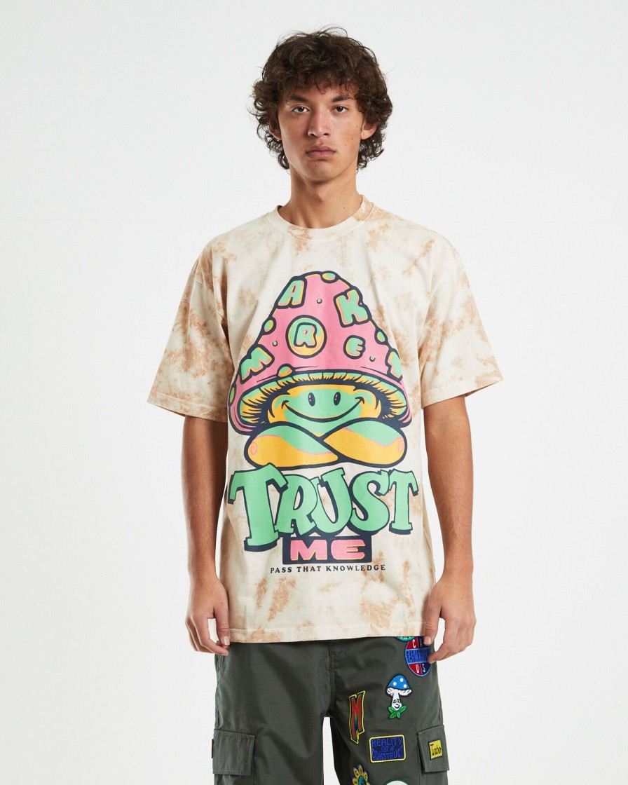 Best MARKET Smiley Guide T-Shirt Rust Tie Dye