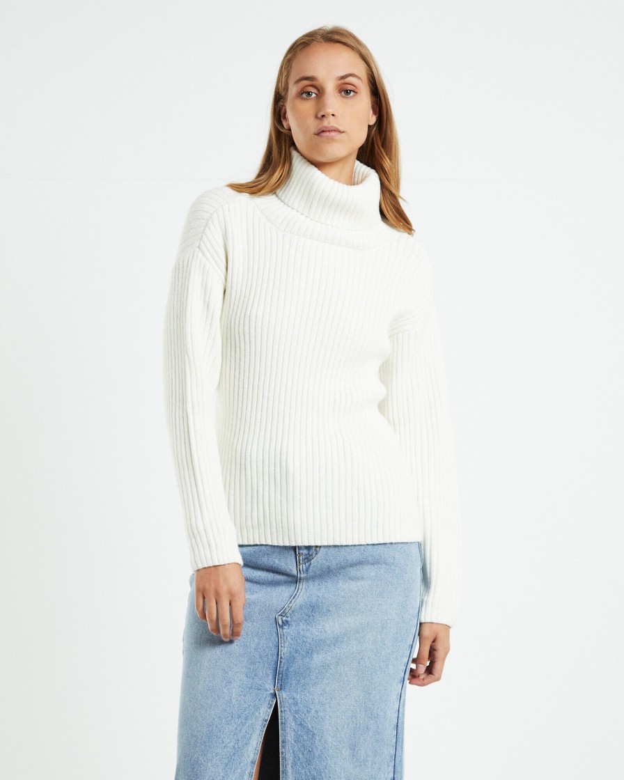 Hot ALICE IN THE EVE Amina Tie Back Boxy Knit Jumper White