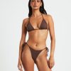 Clearance SUBTITLED Halter Bikini Top In Coffee Brown